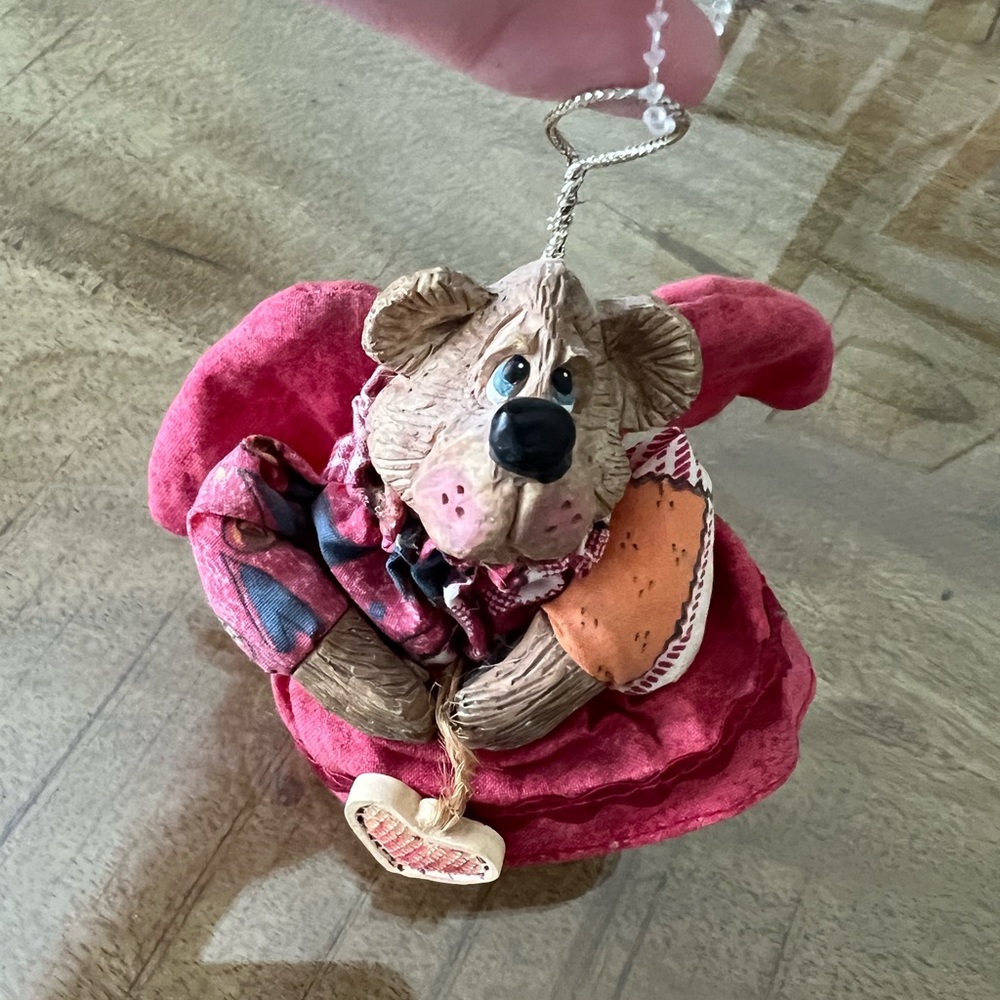 Russ Berrie Lil Countrykins Bear Angel Decoration Kathleen Kelly or ornament
